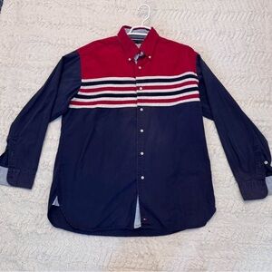 Vintage 2002 Tommy Hilfiger Y2K Colorblock Button-Up Shirt Large gorpcore